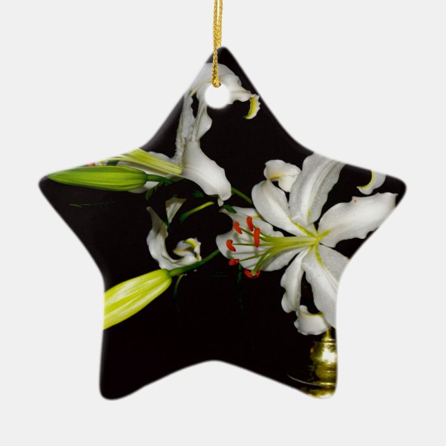 Irish Design- Brass and Flower Collection Ceramic Tree Decoration (Front)