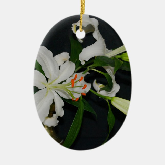 Irish Design-Brass and Flower Collection Ceramic Tree Decoration (Front)