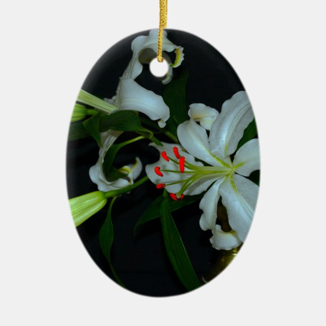 Irish Design-Brass and Flower Collection Ceramic Tree Decoration (Front)