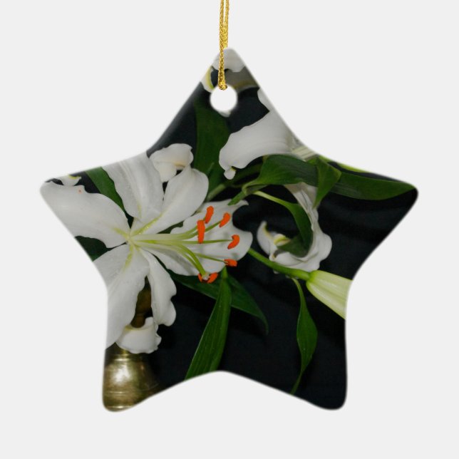 Irish Design-Brass and Flower Collection Ceramic Tree Decoration (Front)