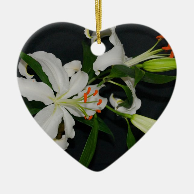 Irish Design-Brass and Flower Collection Ceramic Tree Decoration (Front)