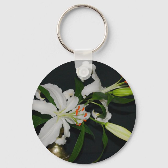 Irish Design-Brass and Flower Collection Key Ring (Front)