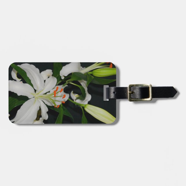 Irish Design-Brass and Flower Collection Luggage Tag (Front Horizontal)