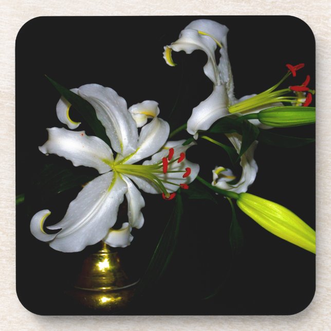 Irish Design-Brass and Flower Design Coaster (Front)