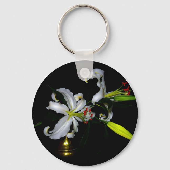 Irish Design-Brass and Flower Design Key Ring (Front)