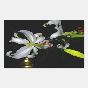 Irish Design-Brass and Flower Design Rectangular Sticker