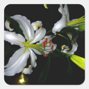 Irish Design-Brass and Flower Design Square Sticker