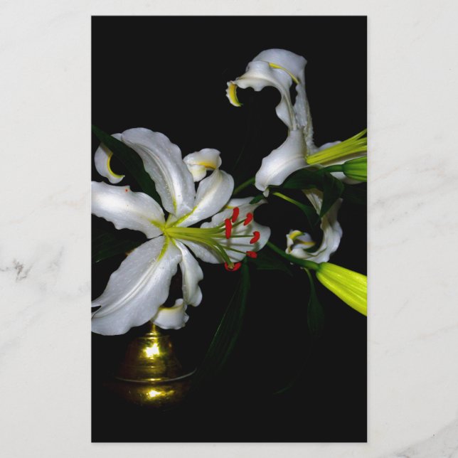 Irish Design-Brass and Flower Design Stationery (Front)