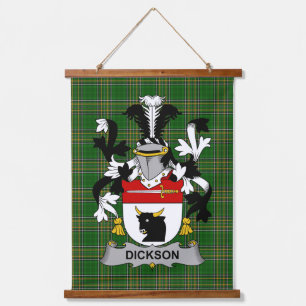 Irish Dickson Coat of Arms Family Crest Hanging Tapestry
