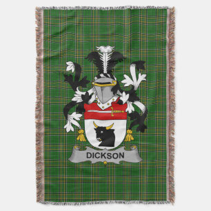  Irish Dickson Coat of Arms Family Crest Ireland Throw Blanket