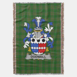 Irish Dodwell Coat of Arms Family Crest Ireland Throw Blanket