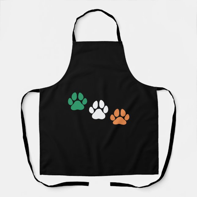 Irish Dog Paw St Patrick s Day Apron (Front)