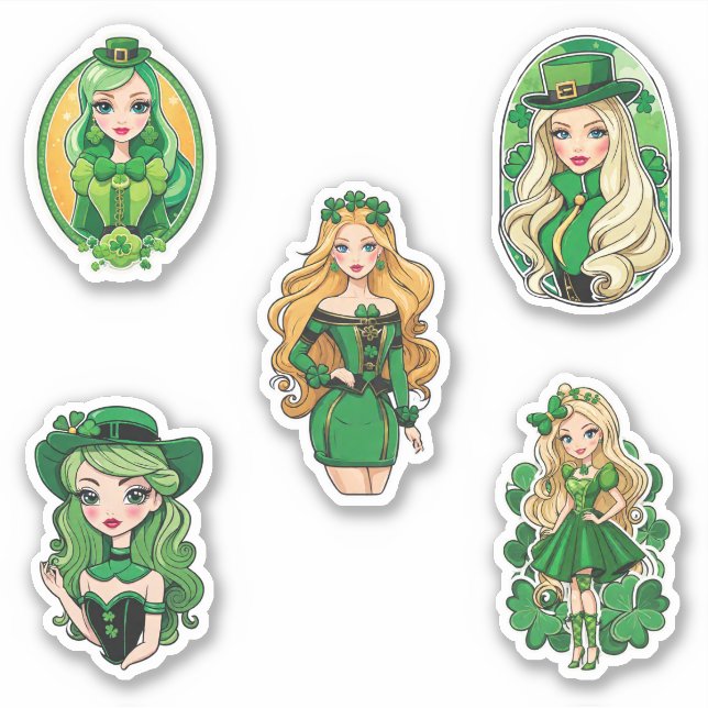 Irish Dolls Sticker Pack (x5) (Front)