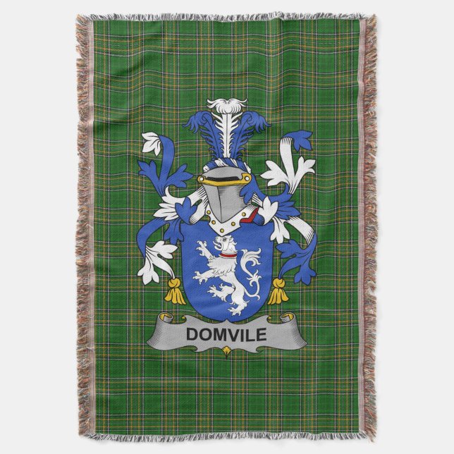  Irish Domvile Coat of Arms Family Crest Ireland Throw Blanket (Front Vertical)