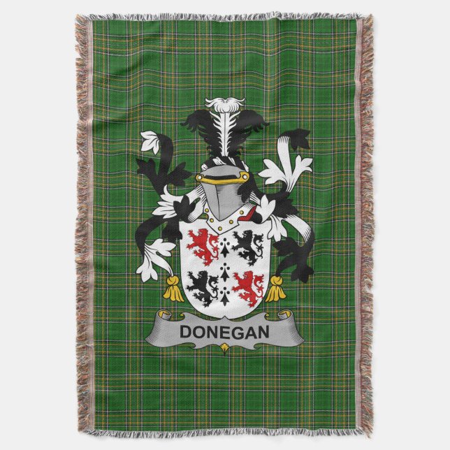  Irish Donegan or O_Donagan Coat of Arms Family Cr Throw Blanket (Front Vertical)