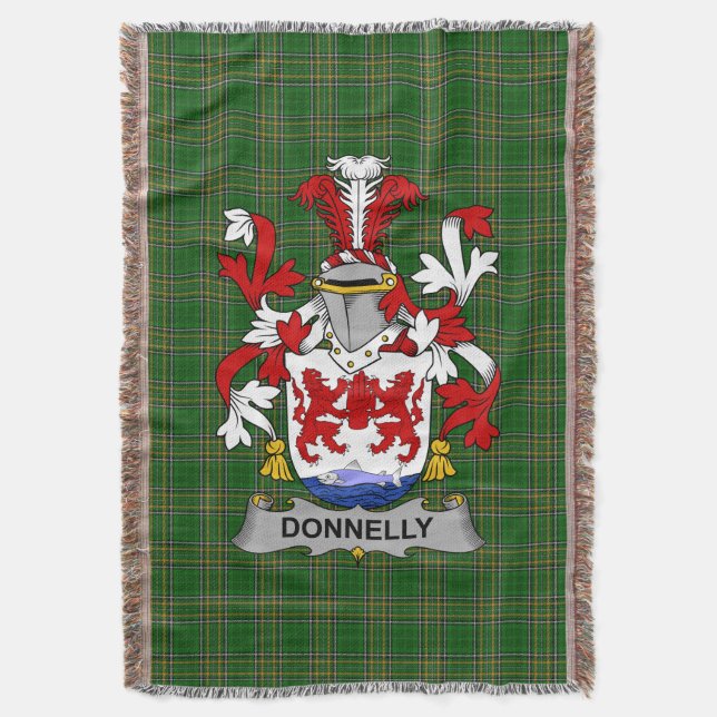  Irish Donnelly or O_Donnelly Coat of Arms Family  Throw Blanket (Front Vertical)