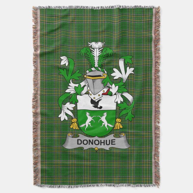  Irish Donohue or O_Donohue Coat of Arms Family Cr Throw Blanket (Front Vertical)