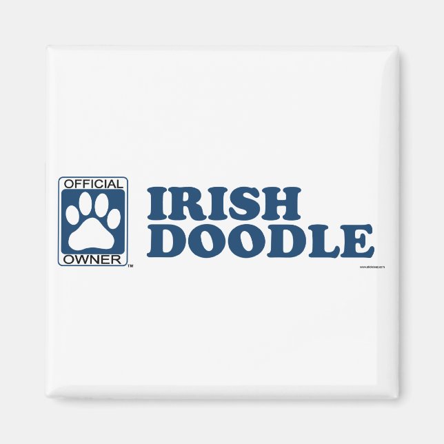 Irish Doodle Blue Magnet (Front)