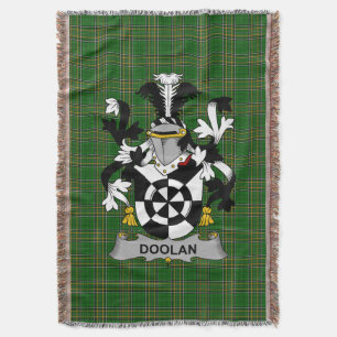 Irish Doolan or O_Doolan Coat of Arms Family Cres Throw Blanket