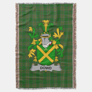 Irish Dowd or O_Dowd Coat of Arms Family Crest Ir Throw Blanket