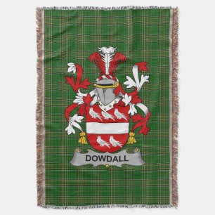 Irish Dowdall Coat of Arms Family Crest Ireland Throw Blanket