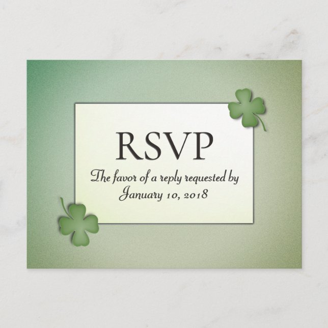 Irish Dreams RSVP with Entree Choices Invitation Postcard (Front)