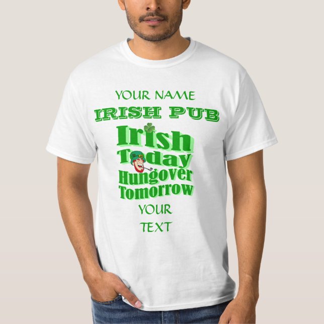 Irish drinking St Patrick's T-Shirt (Front)