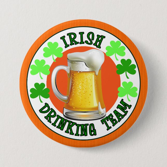 Irish Drinking Team 7.5 Cm Round Badge (Front)