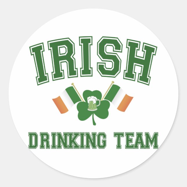 Irish Drinking Team Classic Round Sticker (Front)
