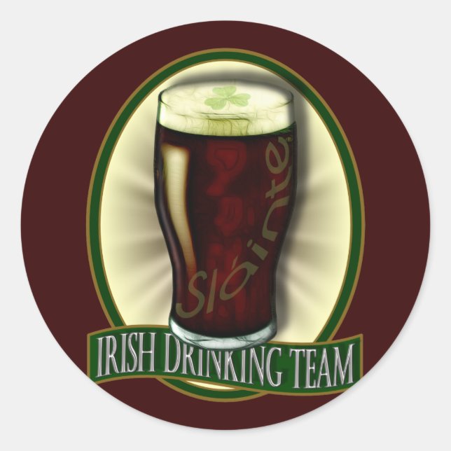 Irish Drinking Team Classic Round Sticker (Front)