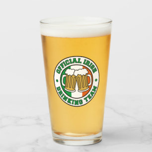 Irish Drinking Team Flag Of Ireland Glass