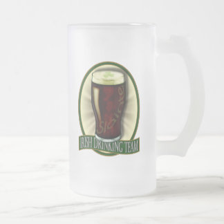 Irish Drinking Team Frosted Glass Beer Mug