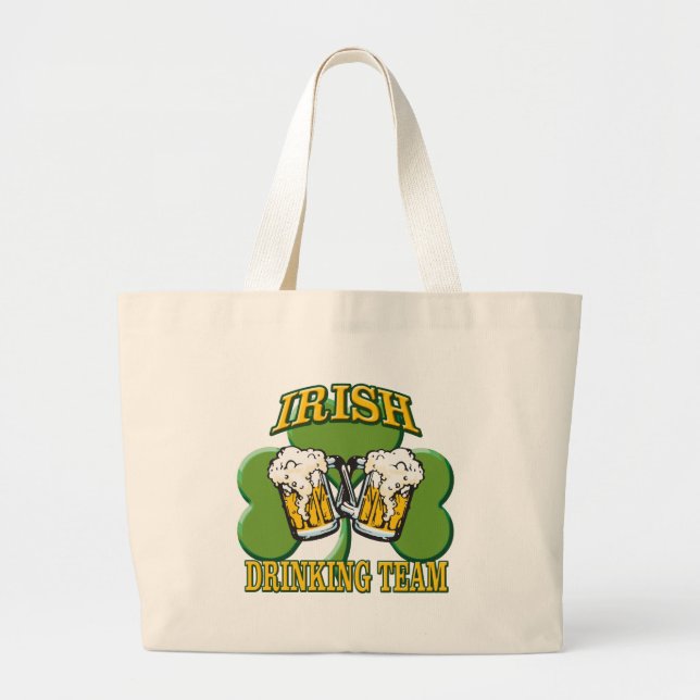 Irish Drinking Team Large Tote Bag (Front)