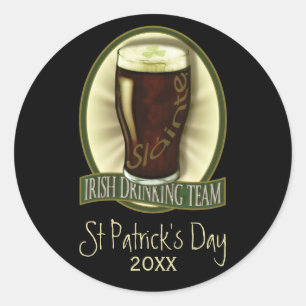 Irish Drinking Team Personalised Classic Round Sticker
