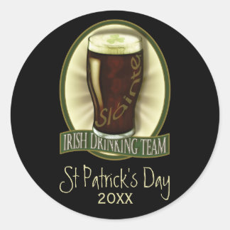 Irish Drinking Team Personalised Classic Round Sticker