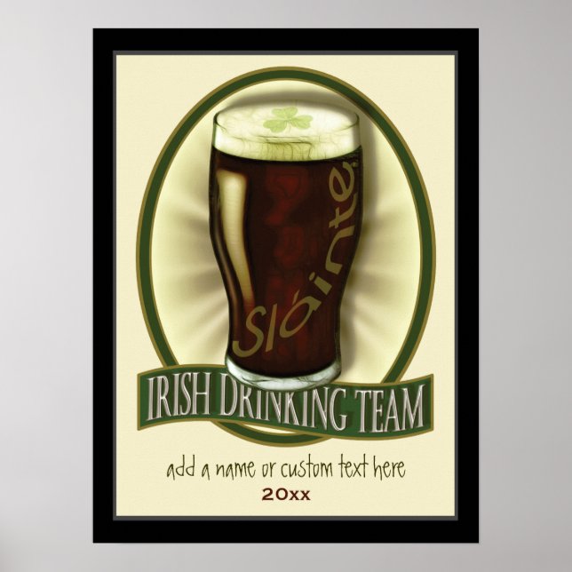 Irish Drinking Team Personalised Poster (Front)