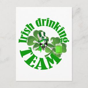 Irish drinking team postcard