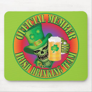 Irish Drinking Team Skull Mouse Mat
