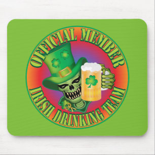 Irish Drinking Team Skull Mouse Mat