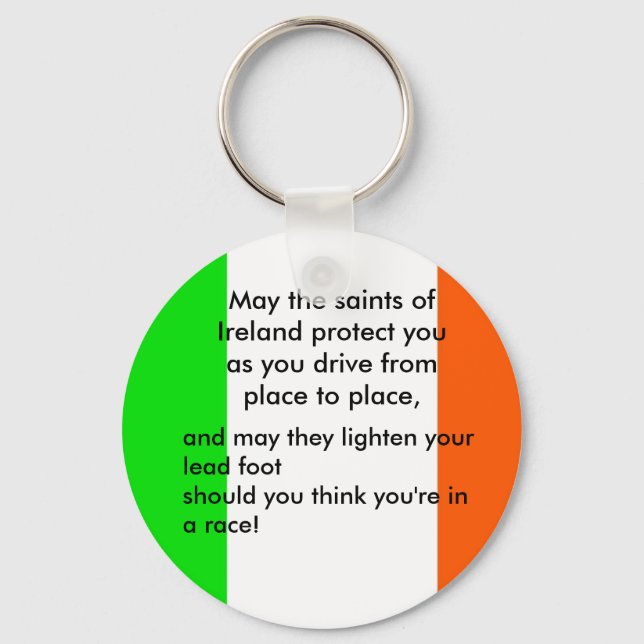 Irish Driver's Blessing Key Ring (Front)