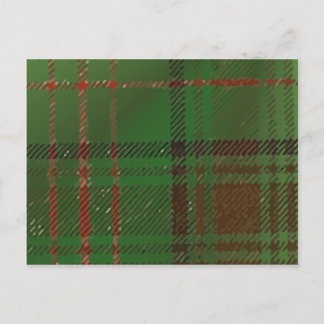 Irish Dublin Plaid Tartan Postcard