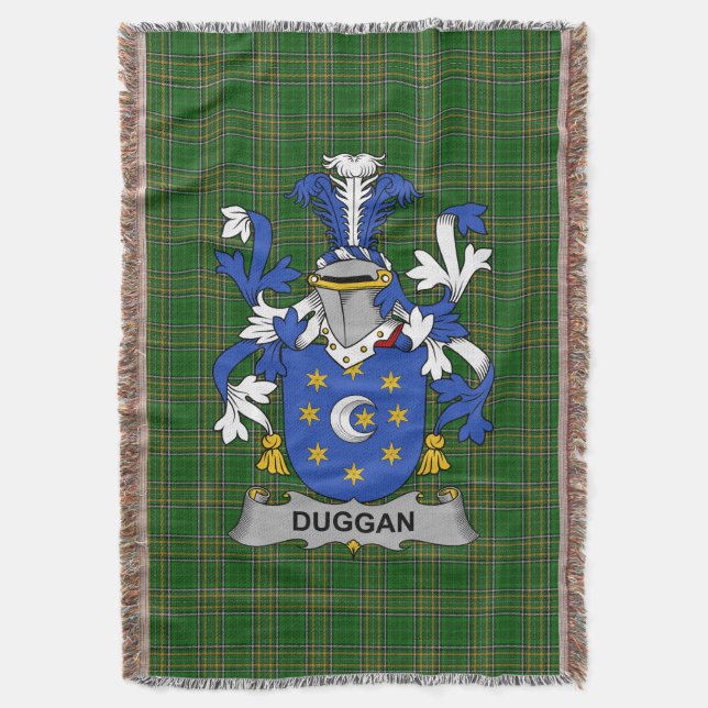  Irish Duggan or O_Duggan Coat of Arms Family Cres Throw Blanket (Front Vertical)