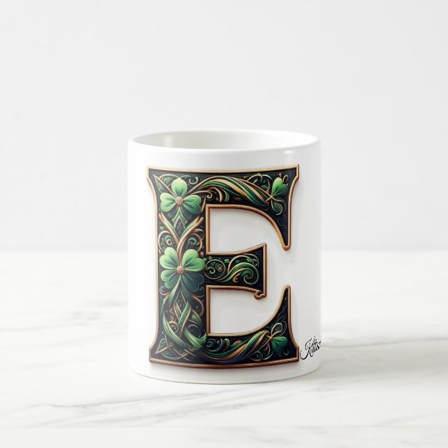 Irish E Monogram Coffee Cup (Center)