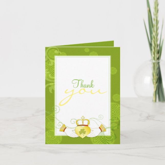 Irish Elegance Claddagh Wedding Thank You Card (Front)