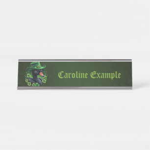 Irish Elegance, The Black Swan of St. Patrick Desk Name Plate
