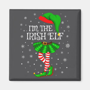 Irish Elf Christmas Matching Family Women Girls El Magnet