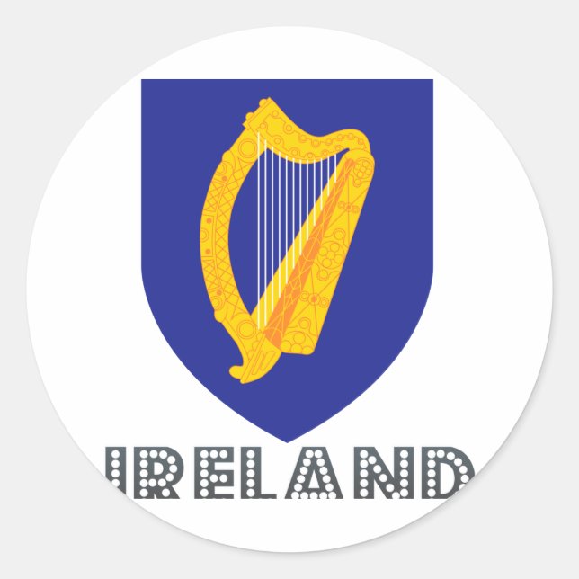 Irish Emblem Classic Round Sticker (Front)