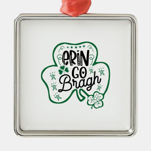 Irish Erin Go Bragh Metal Tree Decoration (Front)