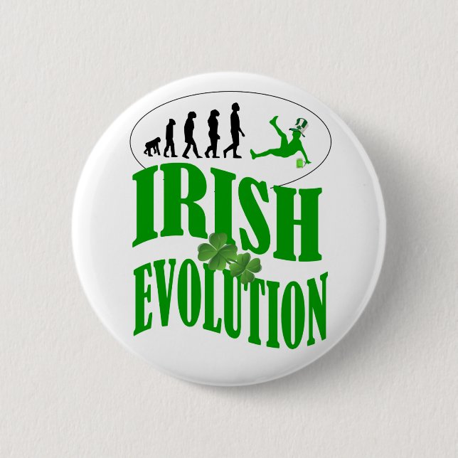 Irish evolution 6 cm round badge (Front)