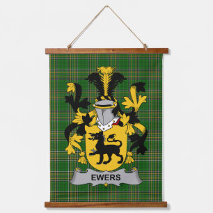 Irish Ewers Coat of Arms Family Crest Hanging Tapestry